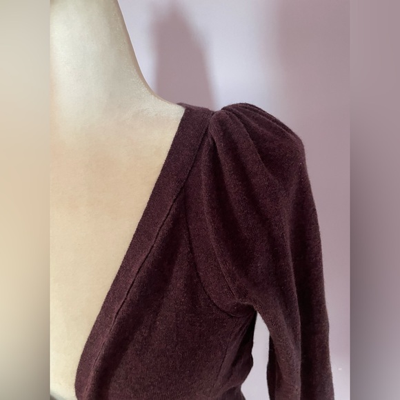 Anthropologie Moth Purple Cropped Sweater - Picture 4 of 5